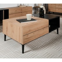 Finori Coffee Table Nola 55A Artisan Oak and Black - £115.25 GBP