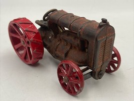 Cast Iron Miniature Toy Farm Tractor Metal Vintage Primitive &quot;No Driver&quot; - £71.37 GBP