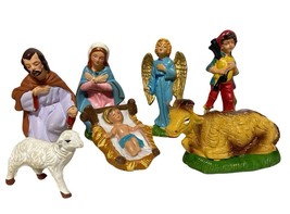 7 Vintage Nativity Figures Italian Japanese Hand Painted 1950s EUC - £17.59 GBP