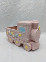 Vintage Ceramic Pink Floral Train Planter 7&quot;X 3 1/2&quot; X 5&quot; - £15.72 GBP