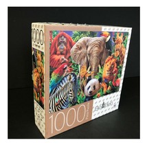 Safari 1000 Piece Puzzle By MB Big Ben Colorful Wild Animals Family Fun Preowned - £9.19 GBP