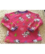 Childrens Place Girls Pink Purple White Polar Bears Fleece Pajama Shirt 5-6 - £3.92 GBP