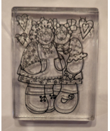Smiling Girls Dolls / Hearts, Craft Rubber Stamp  Clear Acrylic Back Pro... - £3.93 GBP