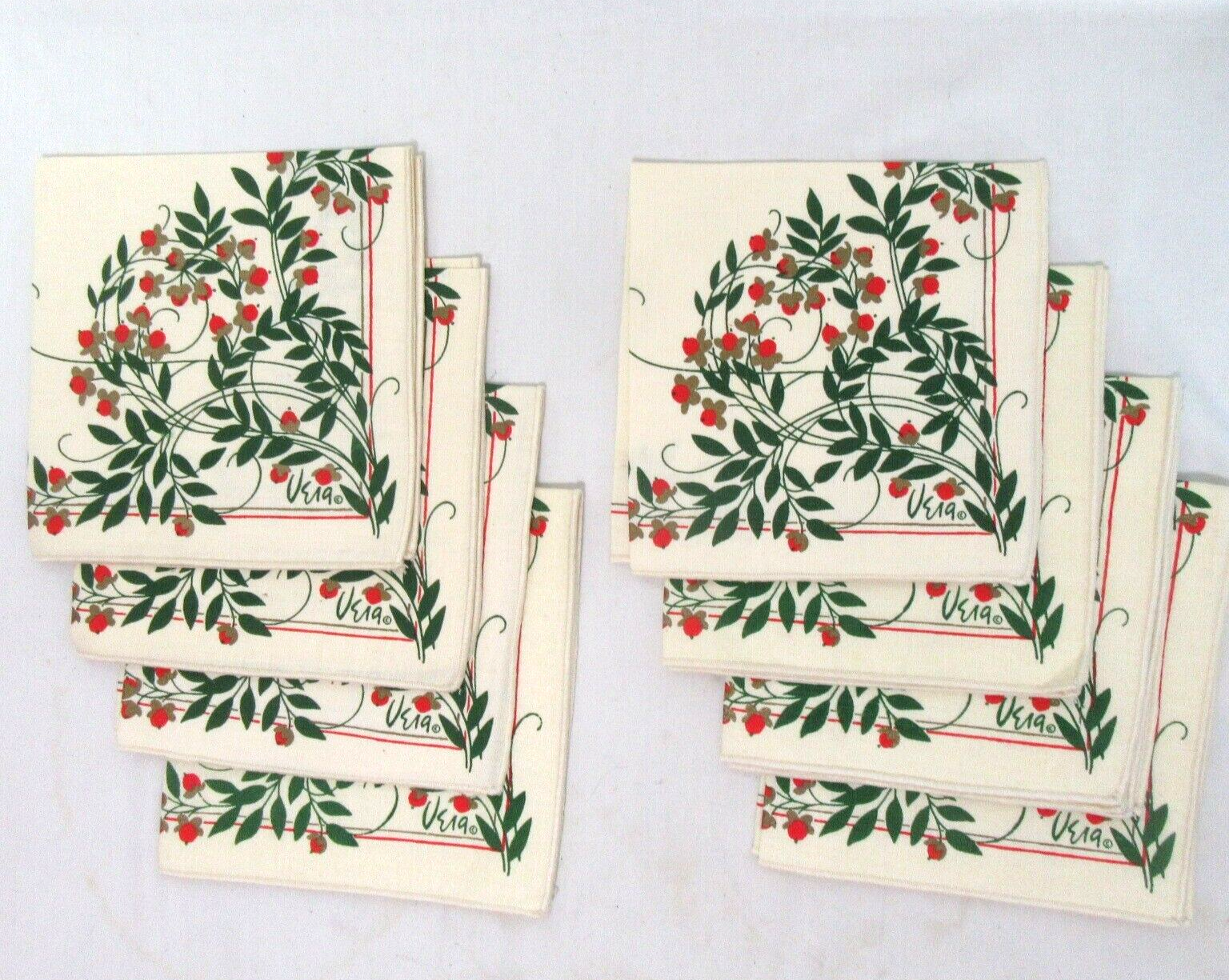 VERA Berries and Leaves 8-PC Dinner Napkin Set - $40.00