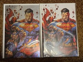 Superman #4 SDCC DC 2023 Kirkham Foil &amp; Virgin Battle Damage Var Set Limited NM - £64.89 GBP