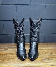 Vintage  Exotic Nocona Black Teju Lizard Skin Cowboy Boots Men’s Sz  8 D USA - £63.08 GBP
