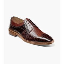 Stacy Adams Travato Wingtip Shoes Animal Print Leather Brown 25737-249 image 13