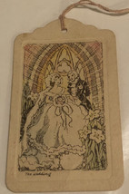 vintage Tally Card Wedding Scene White Dress Box2 - £11.84 GBP