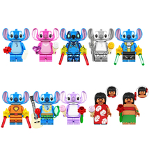 8/10Pcs Lilo &amp; Stitch Minifigures Lilo Pelekai Stitch Angel Mini Block Brick Toy - £17.86 GBP+