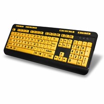 Adesso AKB-132UY - EasyTouch 132 Florescent Yellow Multimedia Desktop Keyboard - £31.86 GBP