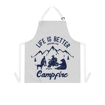 Personalized Grill Apron with Camping Adventure Design in White or Black - £22.20 GBP