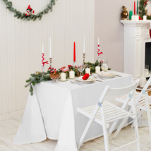 Giantex 10PC 60"x102" Rectangle Tablecloth Polyester Wedding Party Kitchen White - £72.33 GBP