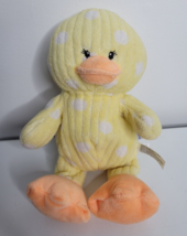 Babies R Us Yellow Polka Dot Baby Duck Chick Stuffed Animal Plush Rattle Easter - $24.99