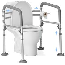 Adjustable Foldable Toilet Safety Rails for Senior Independence - 350lb ... - $112.81