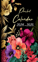 2024-2025 Pocket Calendar: Small Floral Two-Year Monthly Planner for Purse | 24 - £7.24 GBP