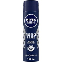 NIVEA Men Deodorant Protect &amp; Care, No Skin Irritation &amp;48h Freshness 150ml - £11.83 GBP