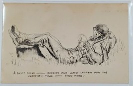 Military Soldiers Comics &quot;SHORT BREAK READING LETTER&quot; Marshall Davis Pos... - $14.95