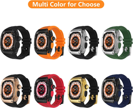 iWatch Rugged Case Band Apple Watch Ultra 49mm Metal Cover Bumper Silico... - $77.20