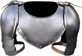 Medieval Iron Gorget Spaulders Arm Shoulder Set Knight Costume Crusader ... - $89.99