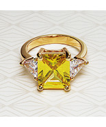 Smithsonian&#39;s Replica Cartier Hooker Yellow Crystal Cocktail Ring (JT2) - £39.95 GBP