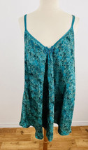 Inner Most Women&#39;s XL  Satin Chemise Gown Nightie Teal Green Gold Scroll... - £17.93 GBP