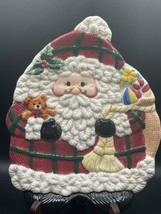 Vtg. Jay Import Ceramic Christmas Santa Decorative Plate 9.3/4 &quot; X 7&quot; - £22.04 GBP