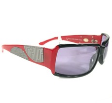 Coco Song Sunglasses LONG SONG COL.4 Black Gray Red Wrap Frames w Purple Lenses - £73.78 GBP