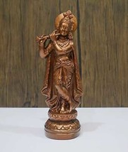 Hindu God Krishna Statue| Clay Handmade Krishna with Flute Idol - 7.25&quot; Vintage - $74.25