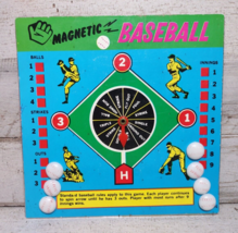 Vintage Magnetic Baseball Metal Travel Game Spinner #894 Colorful Sports 5 1/2&quot; - $6.18