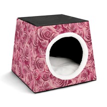Mondxflaur Vintage Rose Cat Beds for Indoor Cats Cave Bed 3 in 1 Pet House - £26.09 GBP