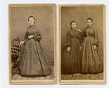 2 K L Mowry CDV Photos of Women in Long Dresses Elkhart Indiana  - £17.45 GBP