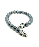 David Yurman Hematite Spiritual Beads Bracelet 8.5&quot; 8 mm Silver Estate D... - $5,556.40 MXN