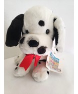 Commonwealth Animal Alley Dalmatian Puppy Dog Plush Stuffed Animal Red Bow  - £27.24 GBP