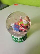 Hope Christmas Mini Snow Globe Snowglobe Holiday Santa Claus Green - $24.26