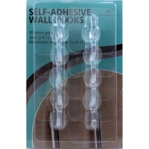 Household Trends Transparent Self-Adhesive Wall Hooks, 10 hooks per pack - £3.17 GBP