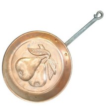 Hammered Copper Skillet Pan Mold Pears Embossed Wall Decor Long Handle 1... - $19.48