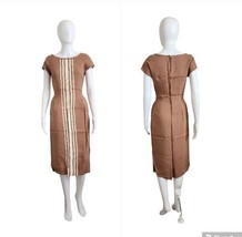 Vintage 50s Betty Barclay Linen/cotton Wiggle Pencil Dress W24&quot; - $49.50