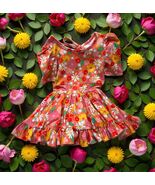Girlhood Twirl short sleeve Dress Colorful Springtime flowers pink 12-18... - €19,71 EUR