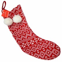 Target Brand WONDERSHOP Red &amp; White Knit Christmas Stocking - £3.98 GBP