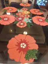Juego de comedor floral con cuentas multicolores, 1 camino de mesa, 6... - £161.32 GBP