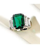 Smithsonian Cartier Emperor Maximilian Emerald Crystal Ring Sizes 5, 6, ... - £35.91 GBP