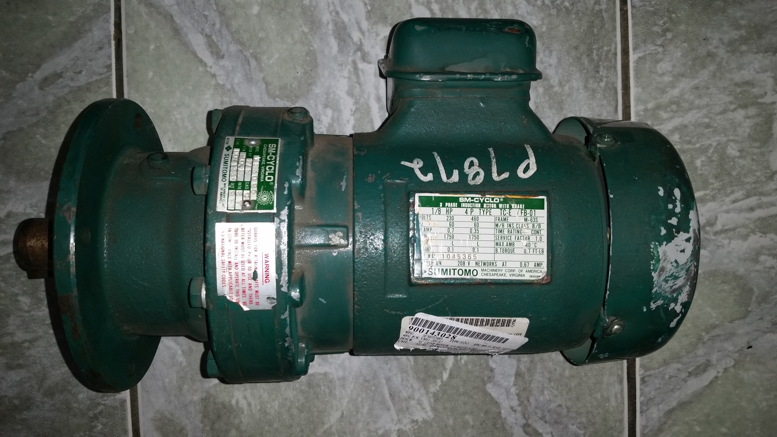 Sumitomo SM-CYCLO 3 phase Induction Motor with Brake - $175.00