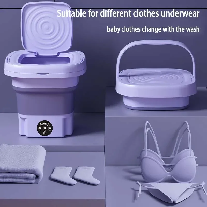 Portable Foldable Washing Machine with Spin Dryer Automatic Mini Underwe... - $60.44