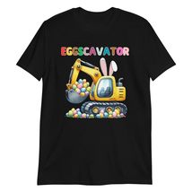 Funny Excavator Easter Eggs Digger Cute T-Shirt Black - £14.82 GBP+