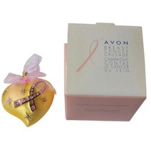 Avon Breast Cancer Crusade Gold Heart Ornament Pink Ribbon – NIB - $267.10 MXN