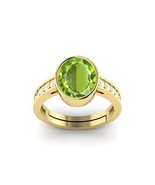 12.25 Ratti/11.25 Carat Natural Peridot Gemstone Gold Plated Ring For Wo... - £39.69 GBP