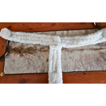 White Fleece Brown Nylon Horse Size Breast Collar USED image 2