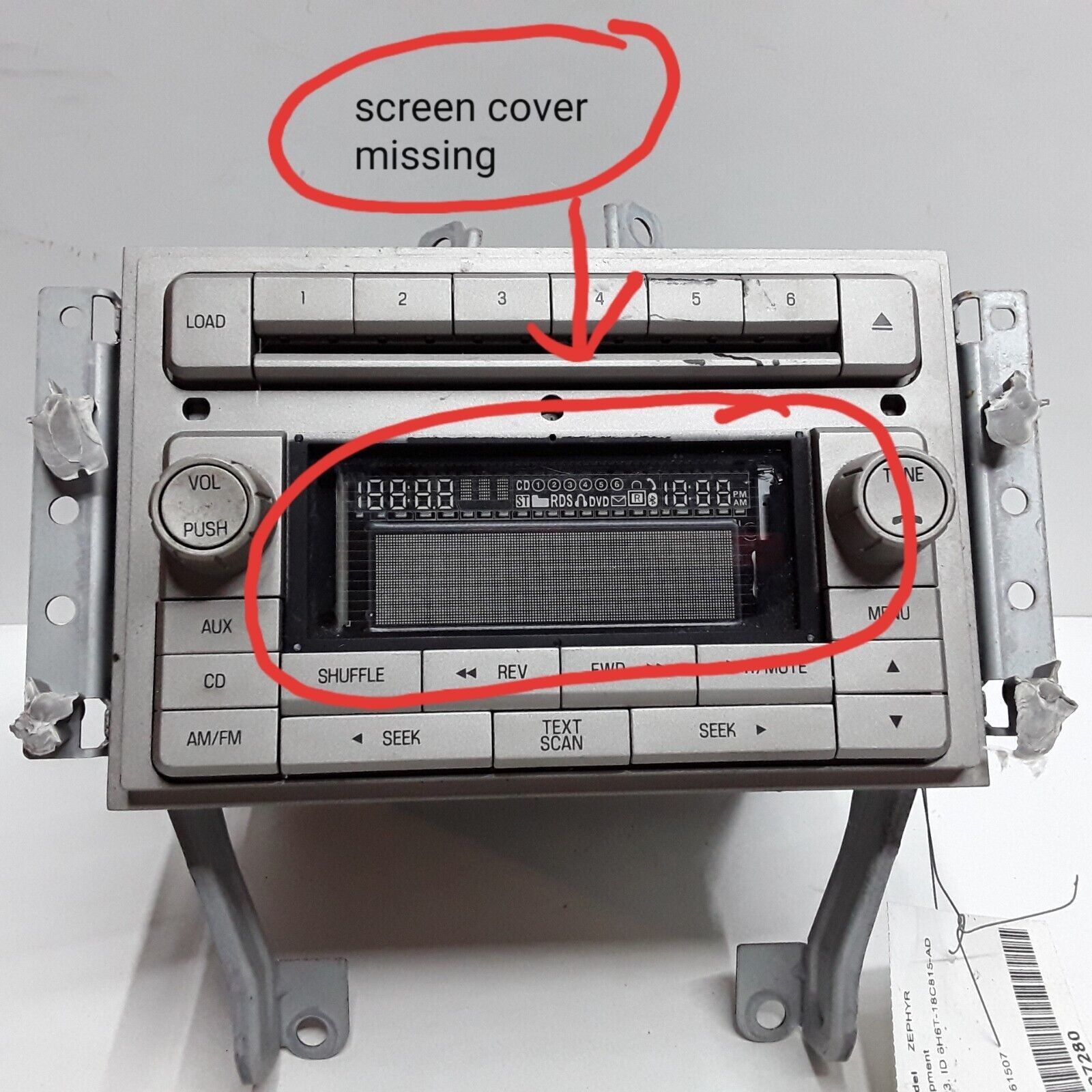 06 2006 Lincoln Zephyr AM FM 6 disc CD radio receiver missing screen cov... - $39.59