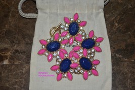 J Crew Flower Rhinestone Statement Jewel Gold Toggle Bracelet - $6.00