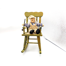 Grandpa Holding Pipe in Oversize Rocking Chair Whimsical Farmhouse Style... - $21.33